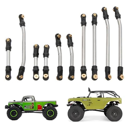 MEUS Racing SCX24 Links High Clearance Chassis Links & Steering Links Set for Axial 1/24 SCX24 Deadbolt AXI90081 B17 AXI00004 RC Crawler (Aluminum Alloy) - color: Aluminum