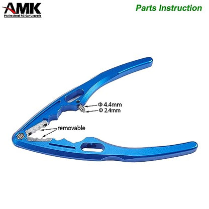 AMK RC Tool Kit Link Rod Ends Assembly 6.35mm Hex Bit Linkages Ball Joint Installing Equipment Shock Clamp 1/10 Scale Accessories for Axial SCX10 TRX4 (Blue+Golden) - color: Blue+golden