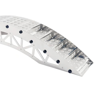 RC Crawler Bridge Obstacle, Stainless Steel DIY Assembly Ramp for 1/12 1/18 1/24 RC Crawler Course Accessories (Silver Step Bridge) - style: Silver Step Bridge