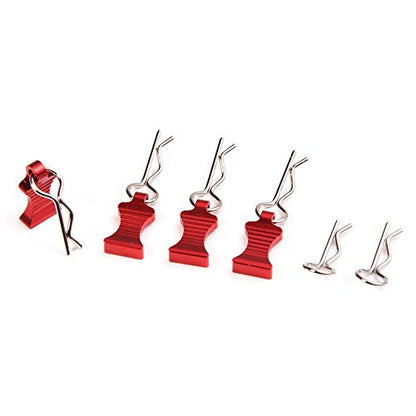 1 Set of Metal Body Clips Pins with Pull Tabs for 1/10 Axial SCX10 RC Model Crawler Car (Red)