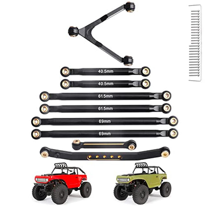1/24 RC Link Kit with Aluminum Front Steering Linkage Set Fits for Axial SCX24 Deadbolt AXI90081 1/24 RC Crawler Car Upgrade Parts