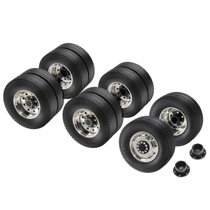 RC Repairs Models For Tamiya For Scania For Volvo For Actros For Man 1/14 Wheel Drive/Bearing Hub Rim Double Wheels Set RC Trailer Tractor Truck Car(2 Front and 4 Rear) - size: 2 Front and 4 Rear