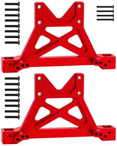 RC Front Rear Shock Tower Shock Mounts Upgrades Part for 1/10 T-Maxx/E-Maxx,Aluminum Front Rear Shock Mounts Hops up,#4917R,Red - color: Red - (Upgrades)