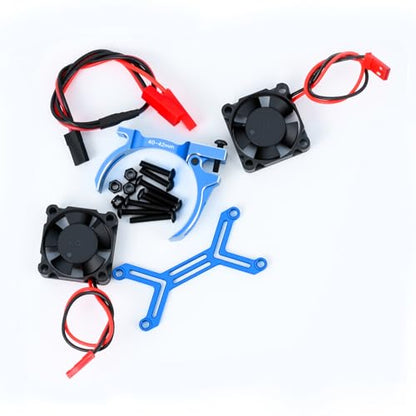 Metal 40-42MM 20000RPM Motor Cooling Fan Heat Sinks for Arrma 4068 4074 4274 4268 RC Motors (Blue) - color: Blue