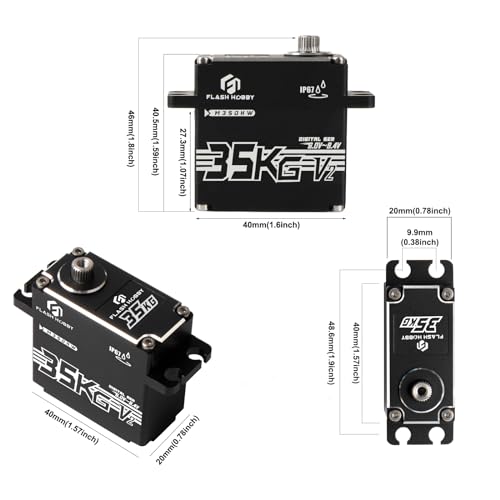 35KG RC Digital Servo 8.4V High Torque Servo with IP67 Waterproof for 1/8 1/10 Scale RC Crawler Cars Trucks Boats & Robot Arms(Control Angle 180°)