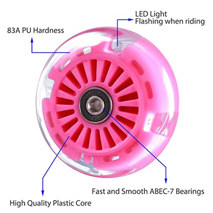 90mm Wiggle Car Polyurethane Replacement Wheels Set Upgrades for PlasmaCar Ride-on Toys Wiggle Car Replacement Wheels, 4-Pack (Pink) - color: Pink