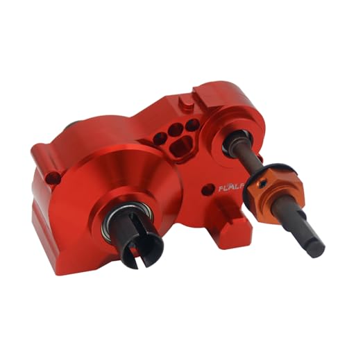 CNC Metal Differential Diff.Gear Box Case Assembly Kit (Red) | for 1/5 Hpi Rofun Baha Km Rovan Baja 5B 5T 5Sc Truck Rc Car Parts - color: Red