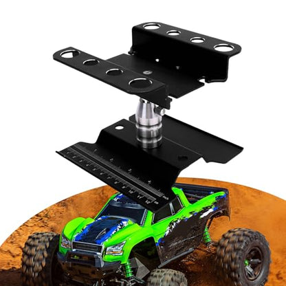360 Degree Rotation Stable Flexible RC Car Work Stand for 1/10 1/8 Scale Simulation Climbing Vehicles Alloy (Black) - color: Black
