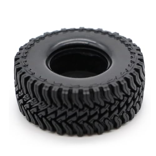 1.3” All-Terrain RC Tires for 1/18 1/24 TRX4M, Axial SCX24 / AX24, Redcat Ascent-18, FMS FCX24, 65 x 27 mm, 33 mm Inner Diameter, Foam Inserts, 4 pcs, Black