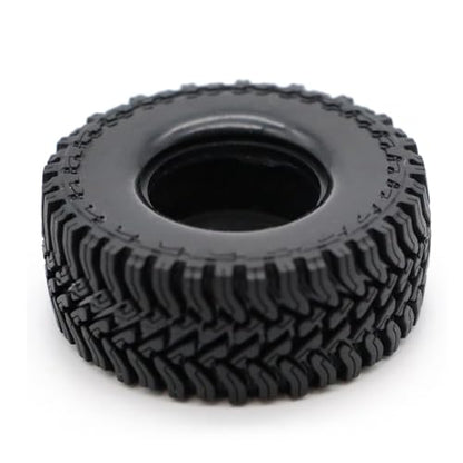 1.3” All-Terrain RC Tires for 1/18 1/24 TRX4M, Axial SCX24 / AX24, Redcat Ascent-18, FMS FCX24, 65 x 27 mm, 33 mm Inner Diameter, Foam Inserts, 4 pcs, Black