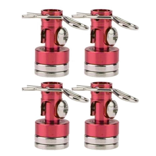 4pcs Magnetic Body Post Mount Clips for 1/10 RC Drift Car – Metal Shell Column with Strong Magnets, No-Drill Installation(Red) - color: Red