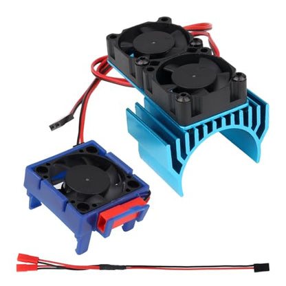 RC Motor Heatsink with Dual Fan for Traxxas Velineon Motor & VXL‑3s ESC 15,000 RPM High‑Flow, Aluminum Bracket