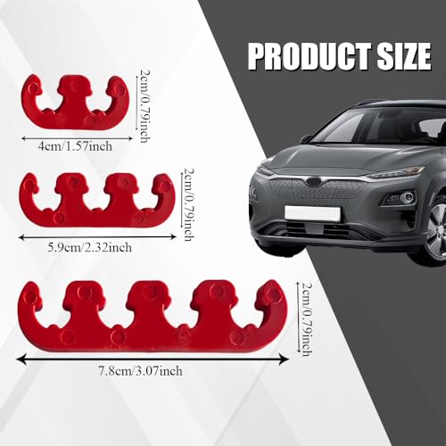 12PCS Spark Plug Wire Separator, Car Engine Spark Plug Separators, 7mm 8mm 8.5mm 8.8mm Engine Spark Plug Wire Loom, 2/3/4 Holes Separator Holder Replacement for Vehicle Ignition Wires (Red) | 7mm 8mm 8.5mm 8.8mm Car Engine Spark Plug Wire Loom, 2/3/4 Hole