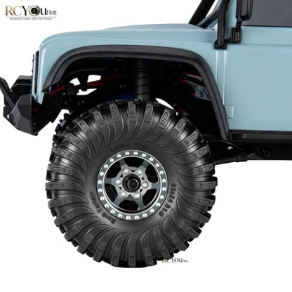 RC 1.0 Beadlock Wheels Tires Set for 1/24 SCX24 FCX24 1/18 Trx4m RC Crawler Car,Aluminum Wheel Rims/Soft Rubber Tires Wheel Tire,(4PCS) 1.0 Beadlock Wheels,Titanium - color: Titanium- (Wheel Tires)