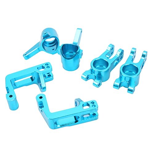RC Steering Cup Kit High Performance Aluminum Alloy Steering Knuckle Hub Carrier for HSP Unlimited 94762 1/8 RC Car Blue 4PCS Set