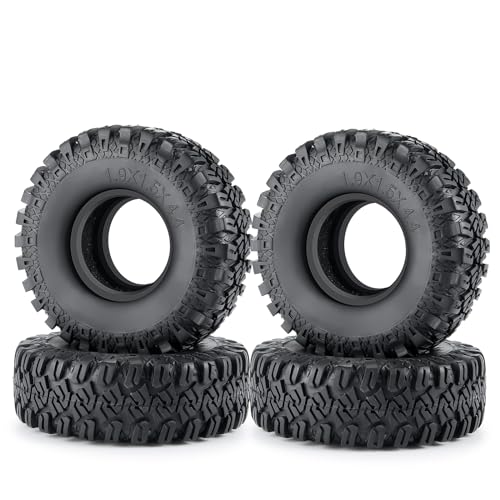 4PCS 1.9" Rubber Tire Wheel Tires 114mm | For 1/10 Axial SCX10 90046 TRX4 D90, RC Crawler Car, Upgrade Parts