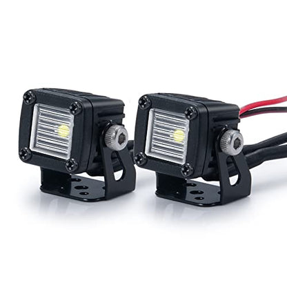 RC Car LED Lights Headlights Headlamp Square Lens Spotlight 2PCS Compatible with 1/10 RC Crawler Car TRX4 TRX6 Axial SCX10 90046 RR10 D90 Upgrades Parts (A-Striped) - color: A-Striped
