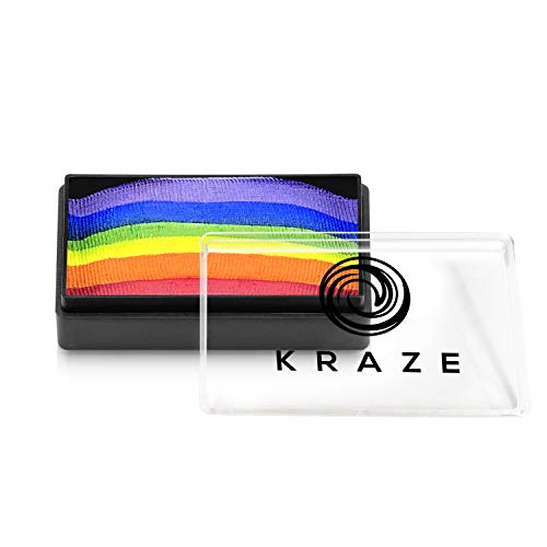 Dome Stroke - Essential Rainbow (25 gm), Professional 1-Stroke Split Cake, Hypoallergenic, Non-Toxic, Water Activated Face & Body Painting Makeup Supplies for Adults - color: Essential Rainbow