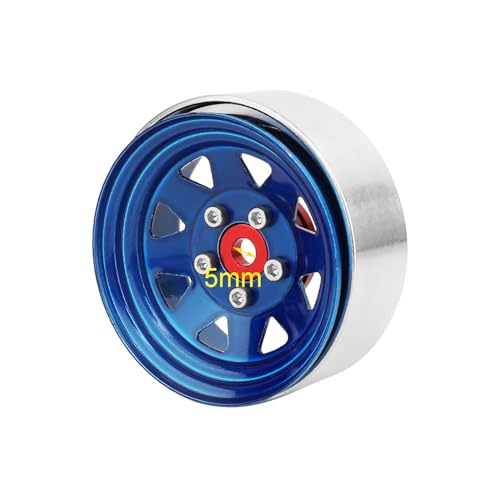 4PCS Metal 1.9" Beadlock Wheel Rim Set for 1/10 Axial 1/10 RC Crawler Auto Axial SCX10 90046 AXI03007 TRX4 VS4-10 Gen8 MST CFX (Blue)