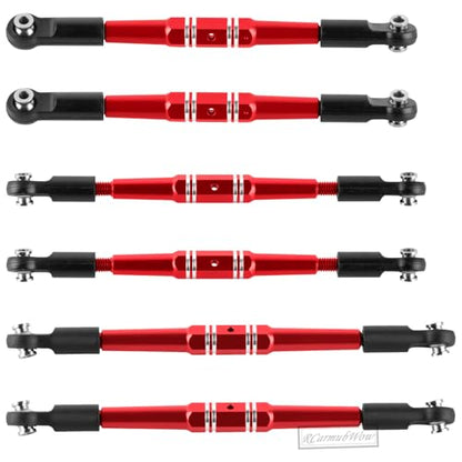 RC Turnbuckles Tie Rods Linkage Set Upgrades Part for 1/10 Kraton 4x4 4S V2,Outcast 4x4 4S V2,Alloy Aluminium Turnbuckles Camber Links Steering Linkage Rod,Red - color: Red(1set)