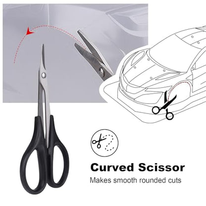 HobbyPark RC Body Reamer (Titanium) & Curved Scissors and Straight Scissors Set RC Car Body Shell Mounting Lexan Plastic Trimming Tools Combo