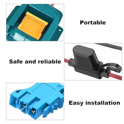 Ranoff Power Wheel Adapter 18V/20V Battery with Fuse & Wire terminals, Wheels Battery Conversion Kit Power Connector for DIY Ride On Truck, RC Car Toys and Robotics - size: for MAKITA Blue