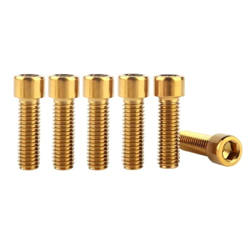6Pcs Bike Screws M6x10 12 16 18 20 25 30 35mm Stainless Steel Socket Head Cap Allen Hex Bolt (Gold, M6 x30mm) - color: Gold, size: M6 x30mm