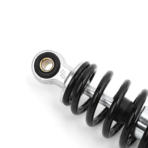 Minho Dual Rear Shock Absorbers with Adjustable Spring Preload in Heavy Iron Material Compatible with Chinese GY6 4-Stroke Engine Taotao ATV Go Kart,Black Color,270MM Length - size: 270mm