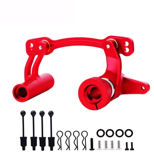 Steering Bellcrank & Body Clips Set for Arrma 1/7 Felony Infraction Limitless Mojave 6s Steering Bell Crank 1/8 Kraton Outcast Notorious Talion 6S Steering Servo Saver Upgrades Part Red - color: red