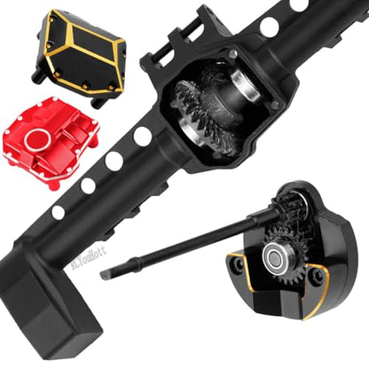 RC Aluminum Front Rear Portal Axles Upgrades Part for 1/10 SCX10 III AX103007 RC Crawler Car,Brass Front Inner Portal Covers Steering Knuckles/Axle Diff Cover/Portal Covers Weights
