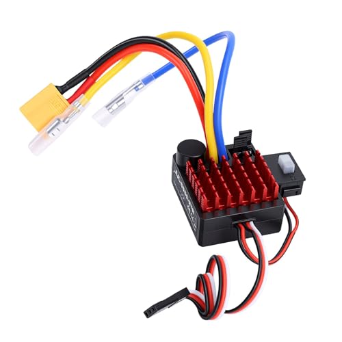 60A Brushed ESC, RC Car Electronic Speed Controller, Waterproofing for 1/10 Scale, Crawler Car ESC with Stable Throttle, Replacement Parts for RC Crawlers