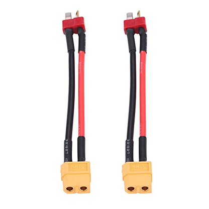 Alomejor RC Charger Adapter, Safe Reliable 14AWG Cables Car Power Adapter | 10cm Wire 2PCS for Camping RV Battery Charging Outdoor Enthusiasts