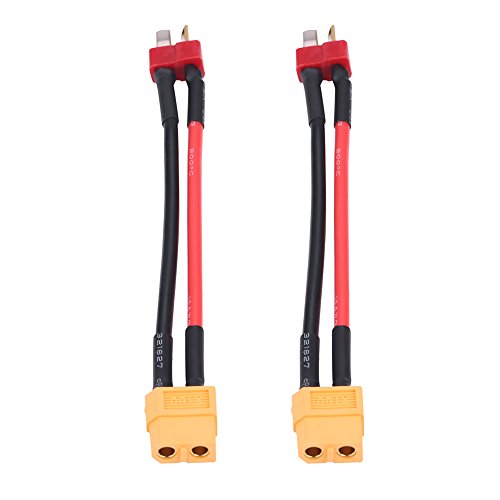 Alomejor RC Charger Adapter, Safe Reliable 14AWG Cables Car Power Adapter | 10cm Wire 2PCS for Camping RV Battery Charging Outdoor Enthusiasts