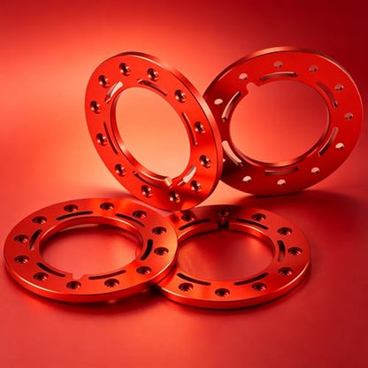 Aluminum 1.55inch Beadlock Ring 1Set/4PCS for AXIAL UTB18 D90 TF2 CC01 AX90069 MST JIMNY 1/10 RC Crawler Truck Car Wheels (Red) - color: Red