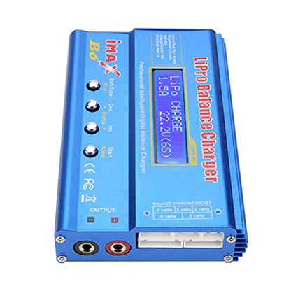 B6 80W Balance Charger Discharger Digital Battery Pack Charger for Li-Po/Li-ion/Li-Fe/NiMH/NiCd/Packs LCD Hobby Battery Charger(Without Plug)