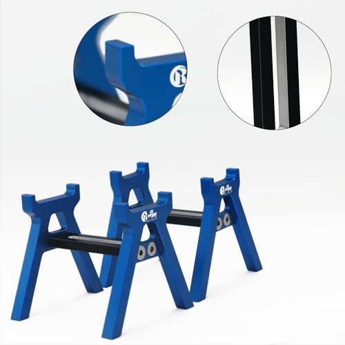 RC Car Stand Aluminum Alloy RC Car Static Display Stand RC Work Stand for 1/18 1/24 TRX4M FCX18 SCX24 FCX24 RC Car Upgrade Parts (Blue) - color: Blue