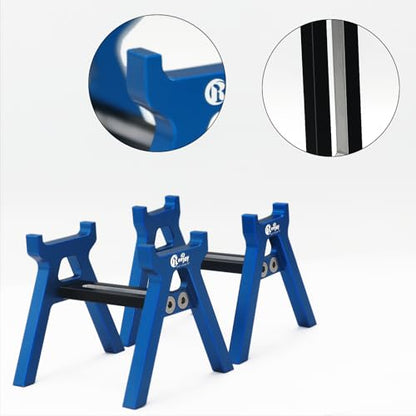 RC Car Stand Aluminum Alloy RC Car Static Display Stand RC Work Stand for 1/18 1/24 TRX4M FCX18 SCX24 FCX24 RC Car Upgrade Parts (Blue) - color: Blue