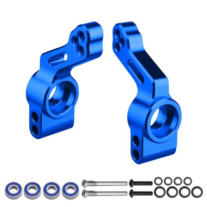 Aluminum Rear Stub Axle Carriers with Ball Bearings Upgrade Parts for 1/10 Traxxas Slash 2WD, Stampede, Rustler VXL, Replaces 3752 (Blue) - color: Blue