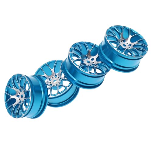 4Pcs Treehobby Metal Wheel Rims 12mm Hex Hubs Width 26mm Compatible with Tamiya TT-01 Kyosho RedCat Sakura D4 XIS HSP 1/10 RC Drift On-Road Racing Touring Car Upgrades Parts(Blue)