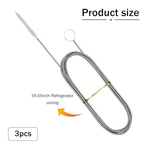 1 PC Car Sunroof Water Drainage Tool, 4.9Ft Extra Long Straw Cleaner Brush with Soft Nylon Bristle, Multifunctional Pipe Cleaning Brush Tool, Universal Cleaning Kits for Cars and Homes