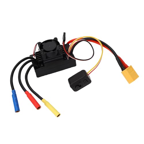 LICAEVEY Brushless ESC 60A, RC Electronic Speed Controller for 1:10 Buggy, Brushless RC ESC with Cooling Fan, Ideal for On Road Off Road Car