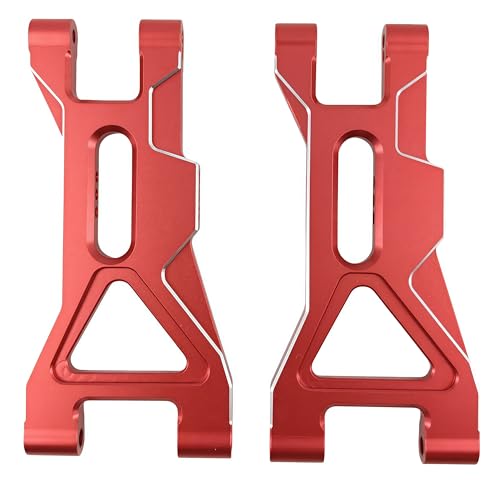 Aluminum Front Upper Lower Suspension Arms for ARRMA Gorgon 2WD (Red) | 1/10,4X2,Monster Truck,ARA330750 ARA330752,CNC Machined,Heavy Duty,High Strength,Precision Fit,Wear Resistant - color: Red