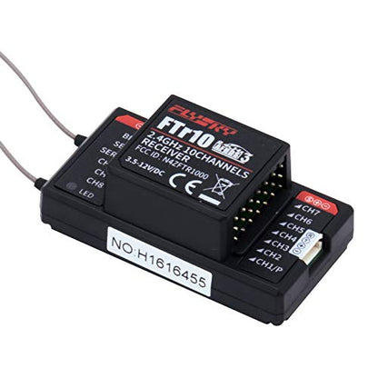 GoolRC Flysky FTR10 Receiver, 2.4GHz 10CH AFHDS 3 Remote Control Receiver Dual Antenna Support i-Bus/S-Bus/PPM Output for PL18 Transmitter RC Drone Airplane Helicopter