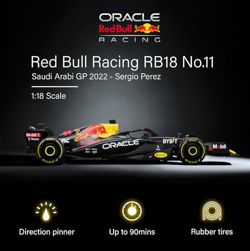 Voltz Toys Authentic Licensed 1:18 F1 RedBull Rb18 Car Remote Control Car - F1 Collection RC car Series for Kids and Adults - 2.4GHz RC Car for Gift (1:18 RedBull Rb18(NO.11)) - color: 1:18 Redbull Rb18(no.11)