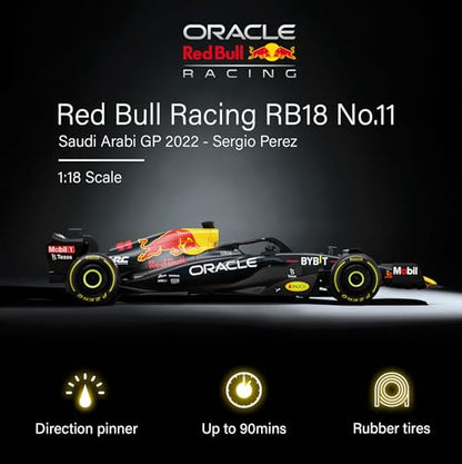 Voltz Toys Authentic Licensed 1:18 F1 RedBull Rb18 Car Remote Control Car - F1 Collection RC car Series for Kids and Adults - 2.4GHz RC Car for Gift (1:18 RedBull Rb18(NO.11)) - color: 1:18 Redbull Rb18(no.11)