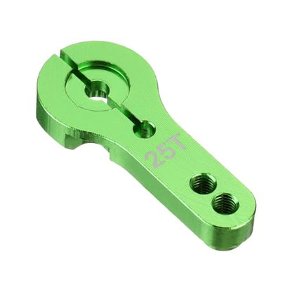 MECCANIXITY 5 Pcs Aluminum Servo Horn 25T Steering Arm 35mm Length Green Suitable for DIY RC Car/Boat/Airplanes Boat Model Accessories with 2 Pcs Screws - color: Green
