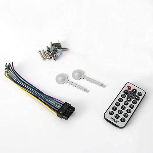 Pyle Bluetooth Marine Receiver Stereo - 12v Single DIN Style Boat In dash Radio Receiver System with Digital LCD, RCA, MP3, USB, SD, AM FM Radio - Remote Control, Wiring Harness - PLRMR23BTW (White)