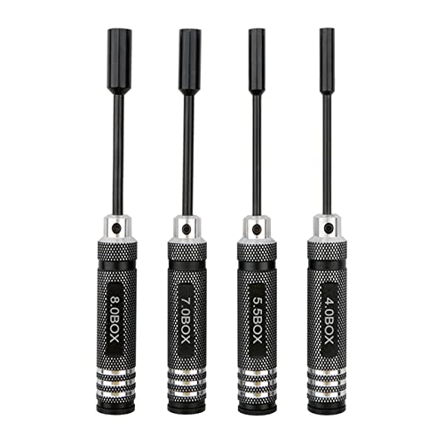 4PCS RC Repair Tools Nut Drivers Hex Screwdriver Set | 4.0mm, 5.5mm, 7.0mm, 8.0mm, For RC Models Car Boat Airplane