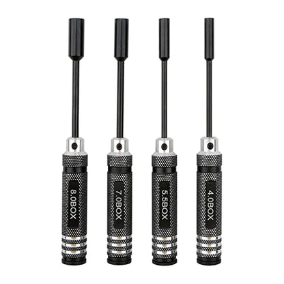 4PCS RC Repair Tools Nut Drivers Hex Screwdriver Set | 4.0mm, 5.5mm, 7.0mm, 8.0mm, For RC Models Car Boat Airplane