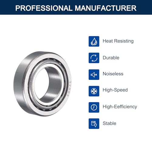 2 Pack 32005 Tapered Roller Bearing Cone and Cup Set | 25mm Bore 47mm OD 15mm Cup Width, Chrome Steel Taper Bearings Set, ABEC-3 - size: 32005
